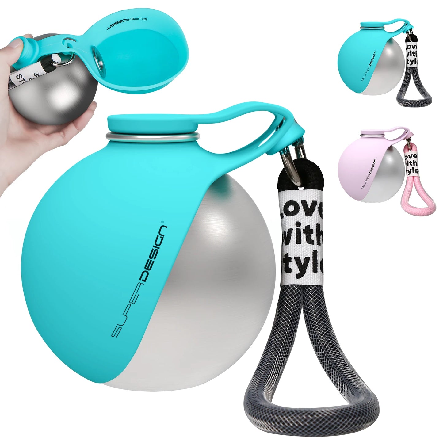 Portable Dog Water Bottle - Stainless Steel Bottle & Silicon