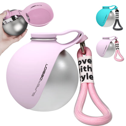 Portable Dog Water Bottle - Stainless Steel Bottle & Silicon